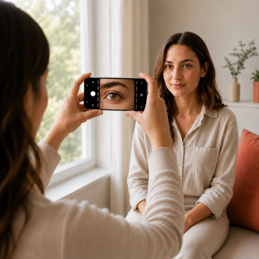 eyeRizz tutorial demonstrating use of a phone rear camera